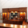 11ft Mahogany Corner Bar w/ Stained Glass