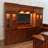 11ft Light Walnut Corner Bar w/ Stained Glass