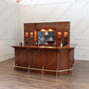 11ft Light Walnut Corner Bar w/ Stained Glass