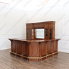 11ft Mahogany Corner Bar w/ Stained Glass