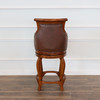 Pecan Genuine Leather  Swivel Barstools (2)