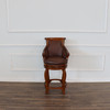 Pecan Genuine Leather  Swivel Barstools (2)
