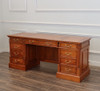 72" Custom mahogany double pedestal credenza desk