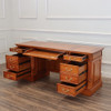 72" Custom mahogany double pedestal credenza desk