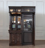 Dark Mahogany Walk-in Canopy Pub Bar w/ Stained Glass Ceiling
