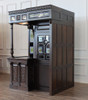 Dark Mahogany Walk-in Canopy Pub Bar w/ Stained Glass Ceiling