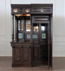 Dark Mahogany Walk-in Canopy Pub Bar w/ Stained Glass Ceiling