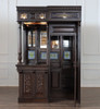 Dark Mahogany Walk-in Canopy Pub Bar w/ Stained Glass Ceiling