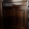 Dark Mahogany Walk-in Canopy Pub Bar w/ Stained Glass Ceiling