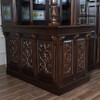 Dark Mahogany Walk-in Canopy Pub Bar w/ Stained Glass Ceiling