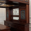 7.5ft Solid Mahogany Canopy Pub Bar w/ Stained Glass