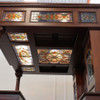 7.5ft Solid Mahogany Canopy Pub Bar w/ Stained Glass