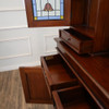 7.5ft Solid Mahogany Canopy Pub Bar w/ Stained Glass