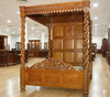 Dark Mahogany Four-Post Canopy King Bed