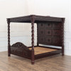 Dark Mahogany Four-Post Canopy King Bed