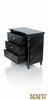 Black 3-Drawer Nightstand w/ Red Undertones