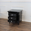 Black 3-Drawer Nightstand w/ Red Undertones