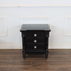Black 3-Drawer Nightstand w/ Red Undertones