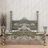 Custom Oversized Venetian Blue Bed w/ Silver Accents