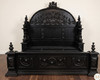 Large Gothic Ornate Hand Carved Bed (several finish options)