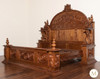 Large Gothic Ornate Hand Carved Bed (several finish options)