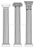 Mahogany Carved Masonic Columns Set (3)