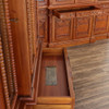 6ft Natural Mahogany Presidential Resolute Bookcase w/ Pull Out Keyboard Drawer
