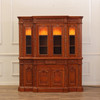 6ft Natural Mahogany Presidential Resolute Bookcase w/ Pull Out Keyboard Drawer