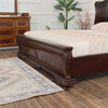 Honey Walnut Carved Sleigh Bed