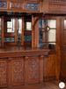 8.5ft Natural Mahogany Walk-in Canopy Pub Bar w/ Stained Glass Ceiling