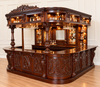 11ft Custom-Made Mahogany Carved Canopy Saloon Bar