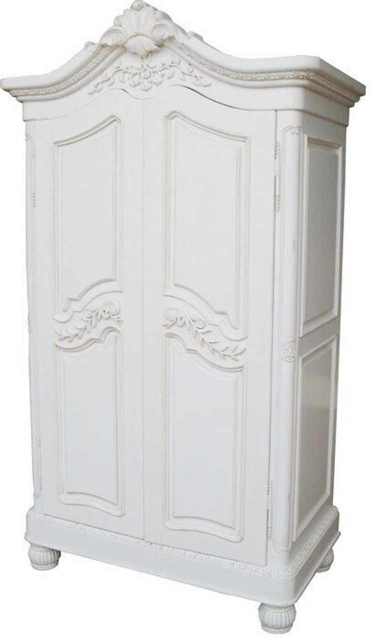 White 2 Door French Armoire Wardrobe