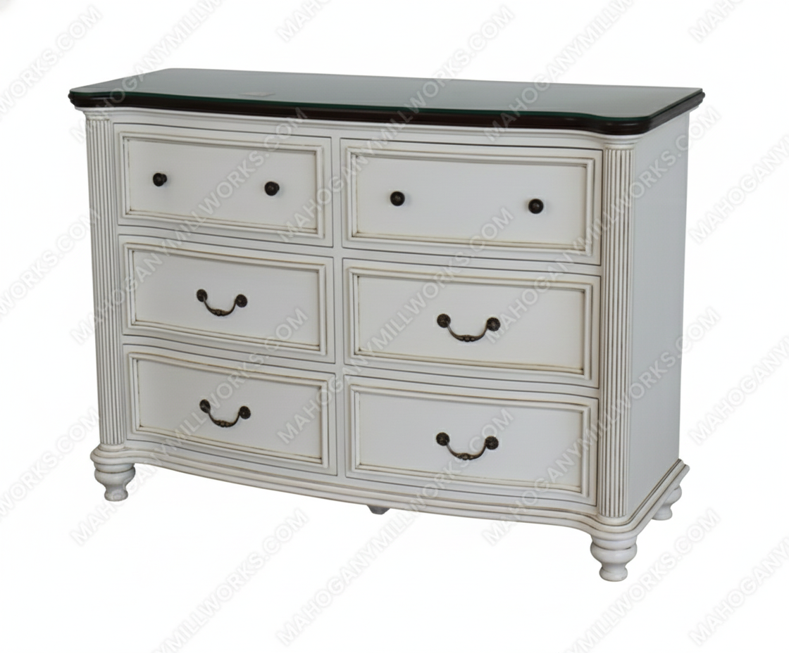 White Marble Top Chest Dresser in Mahogany White Marble Top Chest Dresser in Mahogany