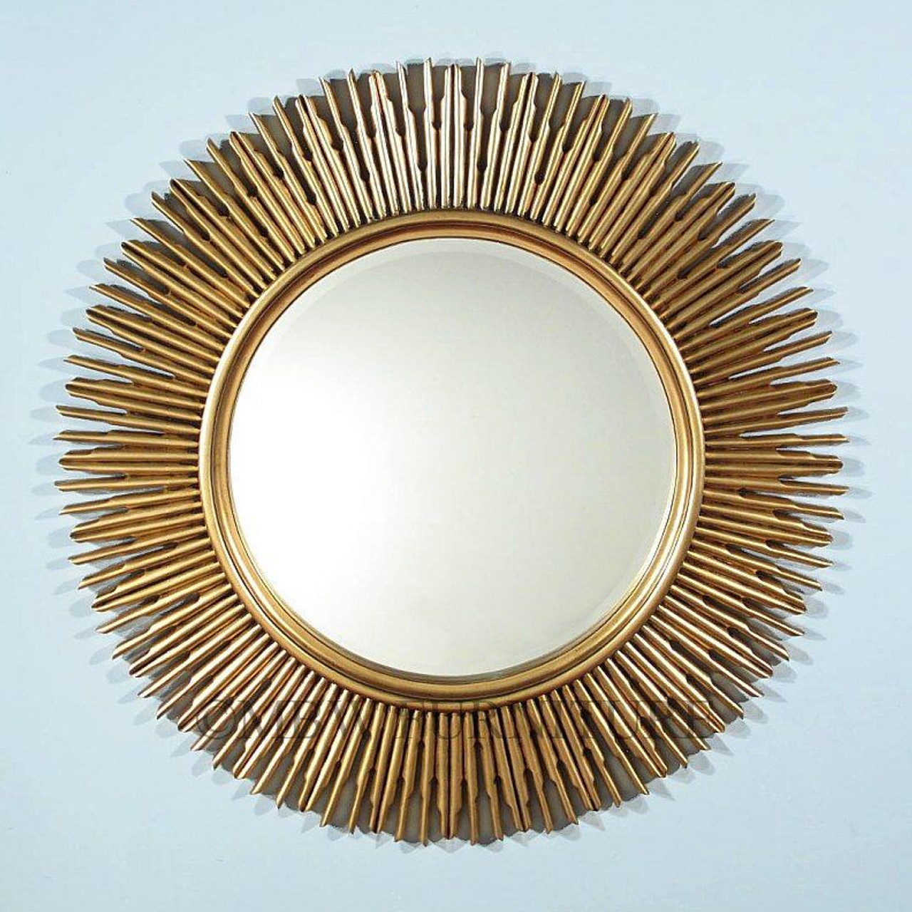 Distressed Gold Wall Hanging Carved Infinity Round Mirror