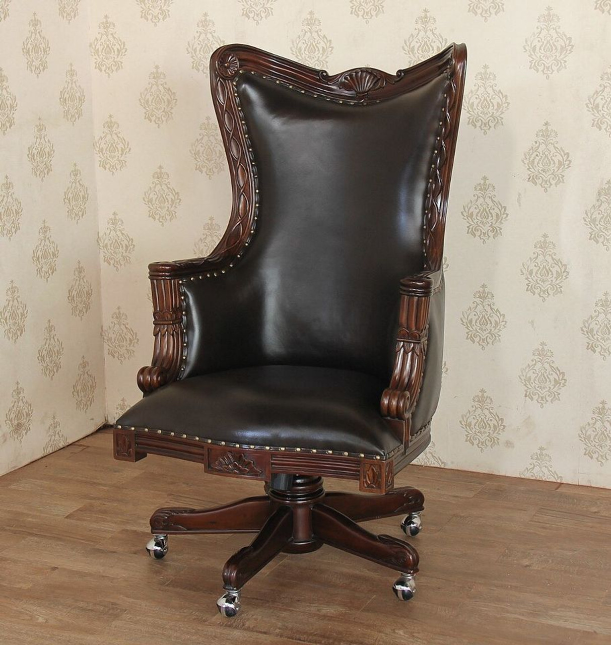 Embossed Leather Western Office Chair