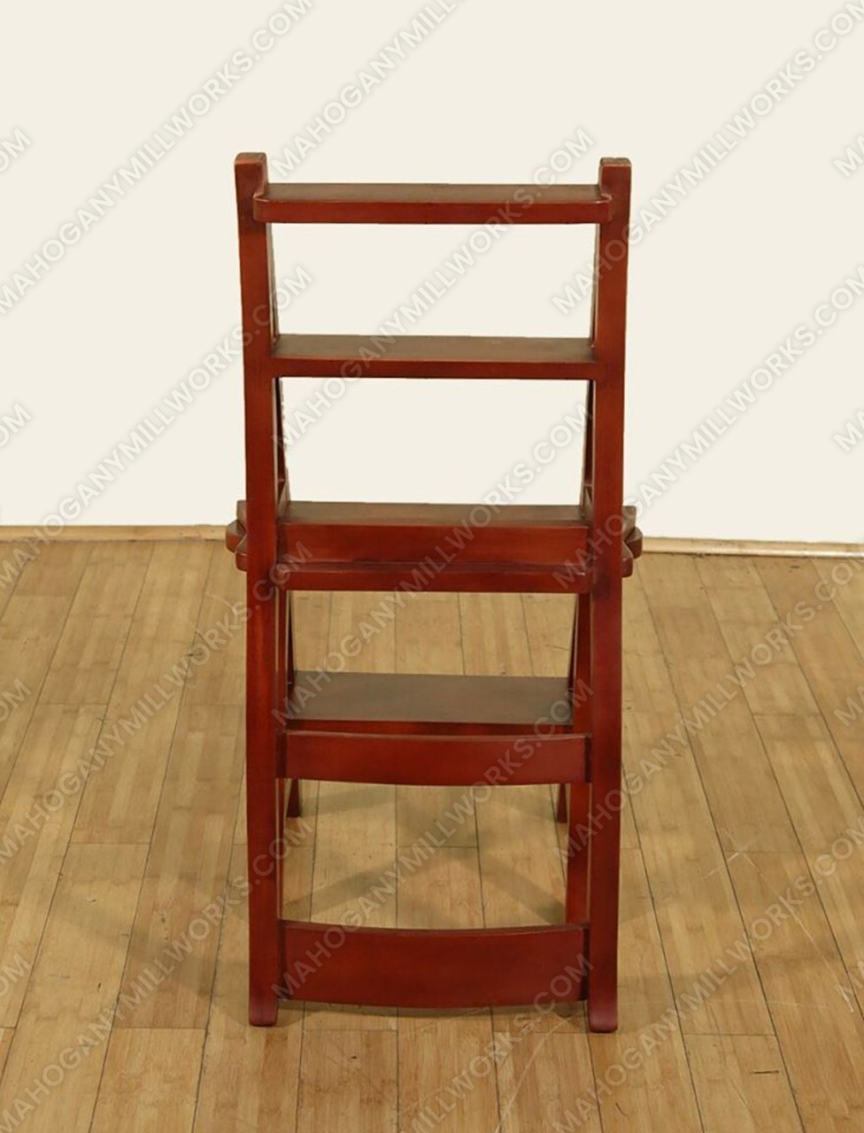 Cherry Convertible Ladder Library Chair