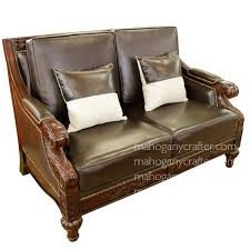 Classic Leather Sofa 2 Seater Mahogany Millworks