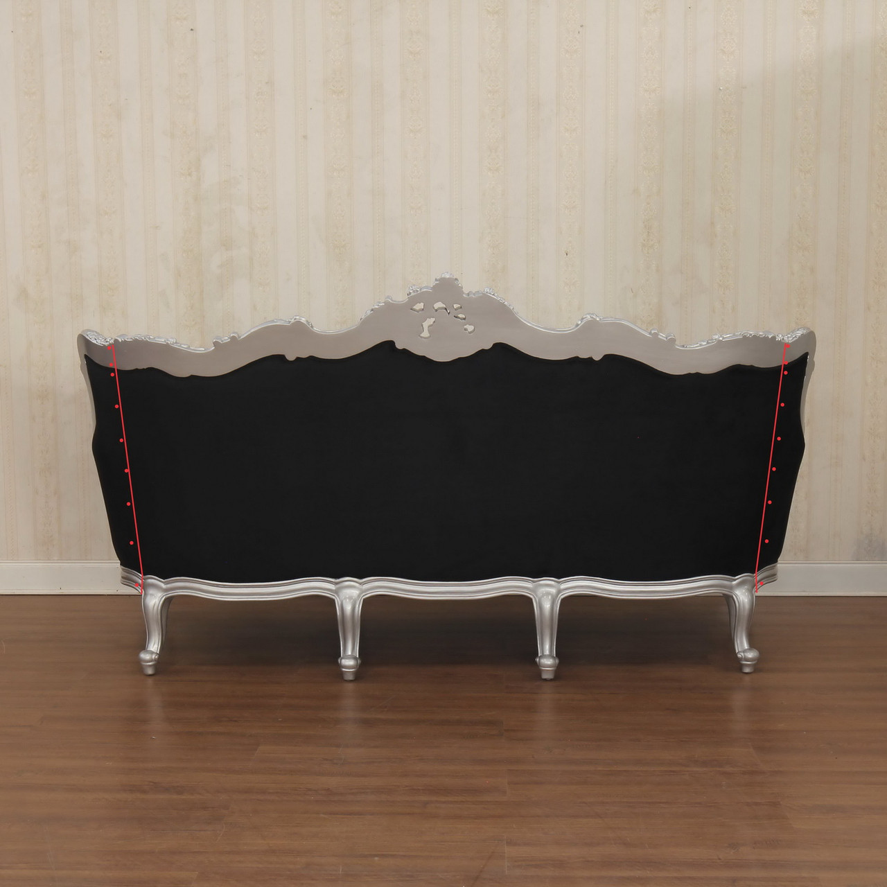 Black Gothic Loveseat with Tufted Velvet - Mahogany Millworks