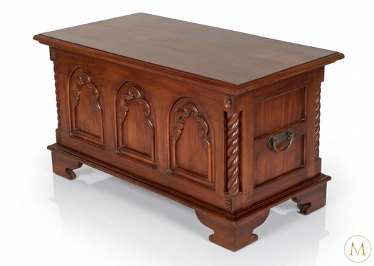 Carved Mahogany Blanket Chest Coffee Table