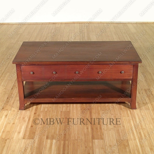 4ft Distressed 1-Drawer Coffee Table