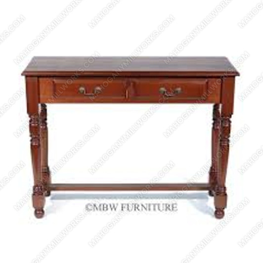 Distressed Solid Mahogany Hall Wall Console Table