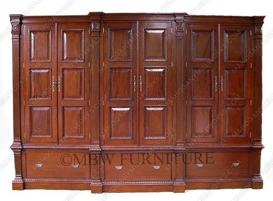 11.5ft Walnut 6 Door Cabinet