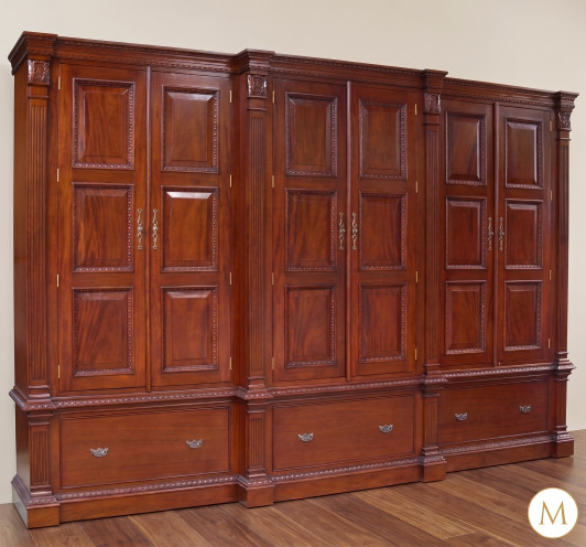 11.5ft Mahogany Paneled Sectional Wardrobe