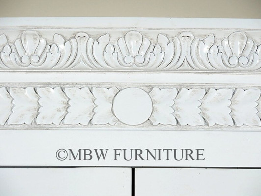 Acanthus White Hand-Carved Armoire/Wardrobe