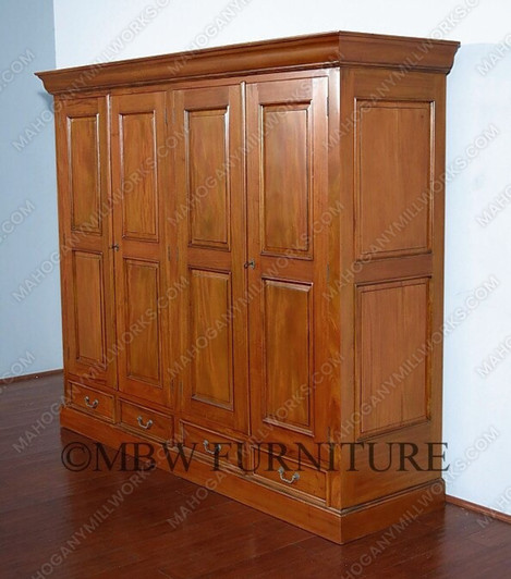7ft Mahogany 4 Door Sectional Cabinet