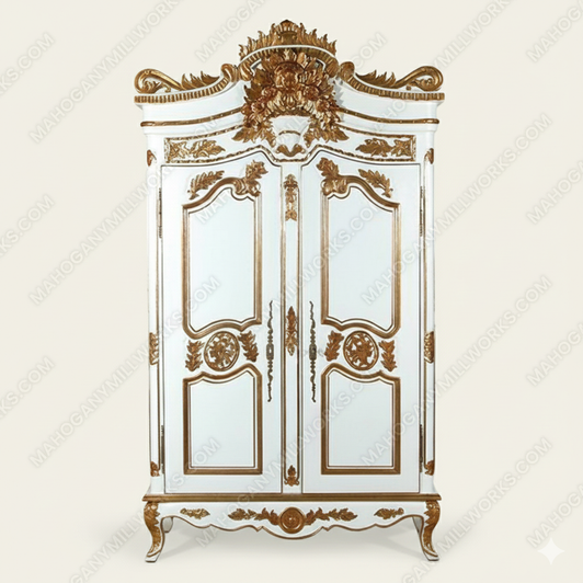 Mahogany White / Gold French Cabinet