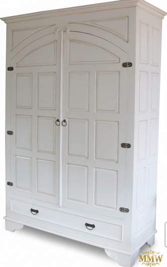 White 2-Door Panel Armoire Wardrobe