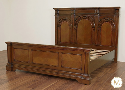 Solid Mahogany King Panel Bed