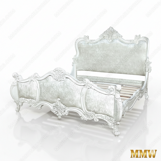 Antique White French Rococo King Bed