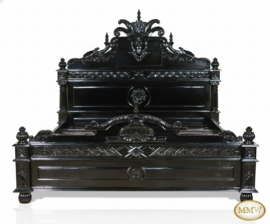 Black Gothic Gargoyle Bed w/ Glossy Finish